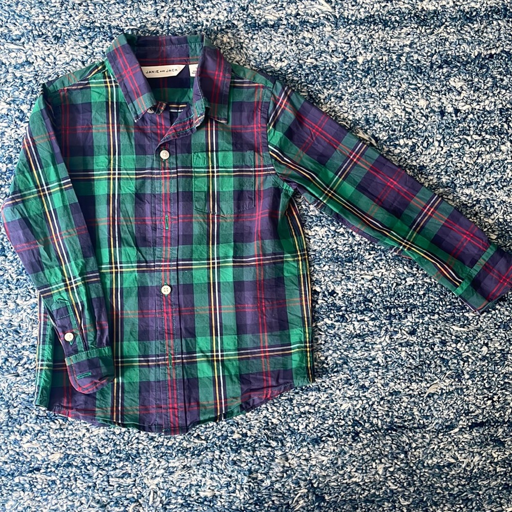 Janie and Jack Holiday/Christmas Button Down Shirt